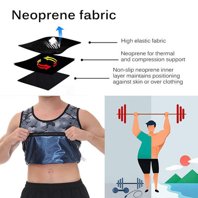 Mens Sweat Athletic Compression Underwear Slimming Body Shaper Tank Top Abs Abdomen Slim Vest Elastic Top Undershirt