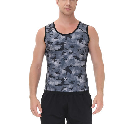 Mens Sweat Athletic Compression Underwear Slimming Body Shaper Tank Top Abs Abdomen Slim Vest Elastic Top Undershirt