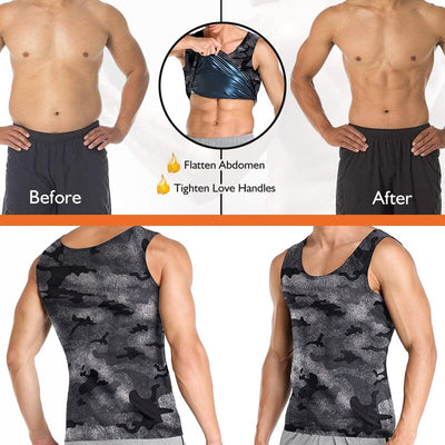 Men Sauna Suit Waist Trainer Polymer Vest Sweat Enhancing Body Shaper for Weight Loss Workout Fitness Tank Top