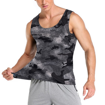Men Sauna Suit Waist Trainer Polymer Vest Sweat Enhancing Body Shaper for Weight Loss Workout Fitness Tank Top
