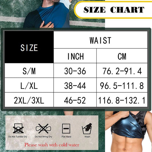 Men Sauna Suit Waist Trainer Polymer Vest Sweat Enhancing Body Shaper for Weight Loss Workout Fitness Tank Top